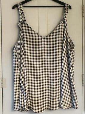 Torrid Black White Gingham Swing Cami Tank Top Size 1 (1X) (14/16)